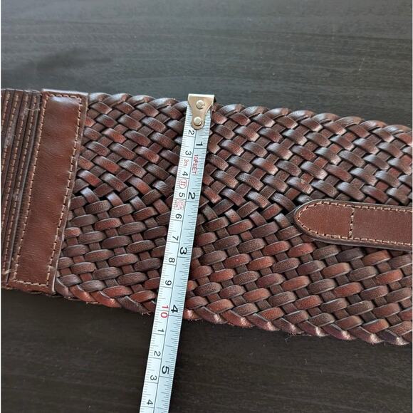 MICHAEL Michael Kors Brown Leather Braided Wide Waist Belt, Size XS/S - Picture 6 of 9